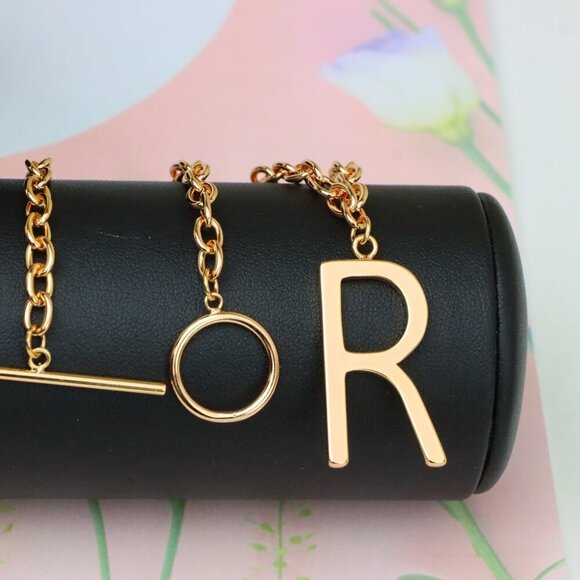 "Rose Gold Initial 'R' Necklace with Pearls, XPNL1904 - Picture 8 of 12